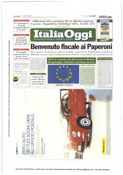 Italia oggi : quotidiano di economia finanza e politica